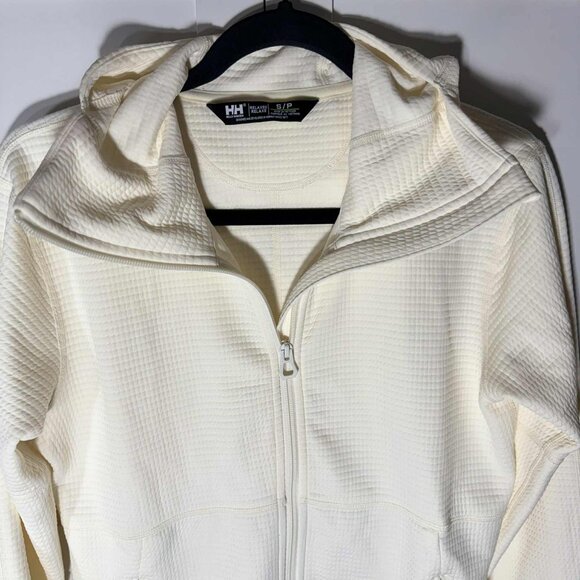 Helly Hansen HH Relaxed Women's Zip up Sweater Zipper pocket off White SMALL - Picture 2 of 9